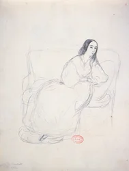 George Sand assise sur un canapé, 1833